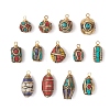 Synthetic Coral and Turquoise Pendants PALLOY-JF05134-1