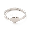201 Stainless Steel Heart Adjustable Ring for Women RJEW-F131-06P-2
