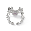 Spider Natural Kunzite Cuff Rings RJEW-G273-02P-08-3