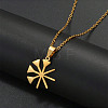 304 Stainless Steel Yazidi Lalish Peacock Symbol Pendant Cable Chain Choker Necklaces for Unisex WGAC3CB-02-1