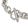 304 Stainless Steel Oval Link Chain Bracelets for Men Women BJEW-G723-01P-3