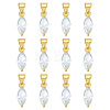 BENECREAT 12PCS Brass Cubic Zirconia Charms KK-BC0012-84-1