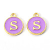 Golden Plated Alloy Enamel Charms ENAM-S118-10S-1