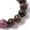 10mm Round Natural Rhodonite Braided Bead Bracelets BJEW-C067-01C-13-3