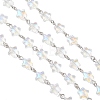Iron Glass Handmade Star Link Chains AJEW-JB01435-02-4
