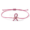 Handmade Woven Awareness Ribbon Adjustable Polyester Cord Bracelets CV8348-2-1
