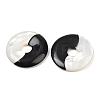 Natural Black Onyx(Dyed & Heated) with Natural White Shell Pendants SSHEL-B006-10-2