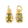 Brass Pave Cubic Zirconia Charms KK-K340-50G-02-1