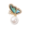 3Pcs 3 Sizes Natural Paua Shell with Round White Shell Pearl Pendants PALLOY-JF05085-3