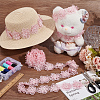 Organza Lace Trim with Resin Imitation Pearl Beads OCOR-WH0085-53A-5
