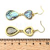 Brass Natural Abalone Shell Dangle Earrings EJEW-F388-01D-G-5