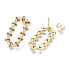 Brass Micro Pave Cubic Zirconia Stud Earrings EJEW-T014-53G-NF-3