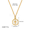 304 Stainless Steel Enamel Flat Round Pendant Necklaces for Women FS-WGF87E1-03-2