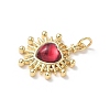 Heart Brass Pendants KK-D426-16G-3