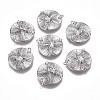 Brass Micro Pave Clear Cubic Zirconia Pendants ZIRC-I030-02P-1