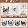 8Pcs 4 Styles Alloy & Natural African Turquoise(Jasper) & Natural Carnelian & Natural Black Stone & Dyed Natural Blue Agate Decorative Rivets HJEW-CP00084-2