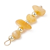 Natural Amber Chip with Round Electroplate Synthetic Non-magnetic Hematite Pendants PALLOY-JF05007-5