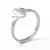 201 Stainless Steel Cactus Adjustable Ring for Women RJEW-K238-03P-3