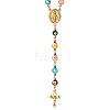 Stainless Steel Enamel Colorful Evil Eye Rosary Bead Necklaces RA8373-1-2