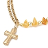 304 Stainless Steel Cross Charm Bracelets BJEW-JB13419-3