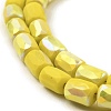 Frosted Imitation Jade Glass Beads Strands GLAA-P058-07B-01-3