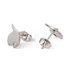 201 Stainless Steel Stud Earring Findings with Hole EJEW-A071-11B-P-2