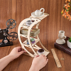 4-Tier Moon Wood Display Stands for Gemstone Ornaments ODIS-WH20043-292-3