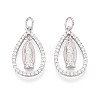925 Sterling Silver Micro Pave Clear Cubic Zirconia Religion Pendants STER-N016-107P-1