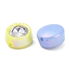 UV Plating Iridescent Acrylic with Rhinestone Beads X-OACR-B021-07-2