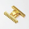 9 Strands Alloy and Brass Fold Over Clasps PALLOY-N0112-04G-2