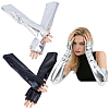 2 Pairs 2 Colors Polyester Long Fingerless Gloves AJEW-CL0006-23-1