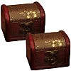 Retro Wooden Jewelry Storage Treasure Chest with Latch Clasps for Trinkets CON-CL0001-12-1