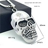Punk Retro 304 Stainless Steel Skull Pendant Necklaces for Women Men SH9006-5