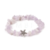 Natural Mixed Gemstone Chips & Alloy Starfish Beaded Stretch Bracelet for Women BJEW-JB09233-4