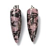 Natural Rhodonite Pointed Pendants G-D040-01P-B14-2