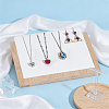 Rectangle Wooden Slant Back Jewelry Display Stands with Imitation Leather Mat for Earrings Necklaces ODIS-WH0079-114A-4