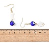 Handmade Lampwork Evil Eye and Natural Freshwater Shell Dangle Earrings EJEW-JE07450-6