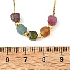 Natural Multicolor Tourmaline Faceted Beaded Pendant 304 Stainless Steel Boston Link Chain Necklaces NJEW-JN06419-02-4
