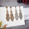 2 Pairs 2 Colors Crystal Rhinestone Teardrop Dangle Stud Earrings EJEW-AN0001-77-7