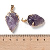 Raw Rough Natural Amethyst Pendants G-T073-23G-01-3