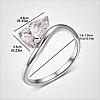 Brass Pave Single Cubic Zirconia Finger Rings for Women ZK8046-2-1