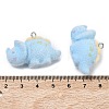 Flocking Opaque Resin Pendants RESI-F064-A16-3
