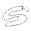 304 Stainless Steel Dolphin Link Chain Necklaces for Women NJEW-G201-02P-4