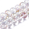 Transparent Spray Painted Glass Bead Strands GLAA-N035-03C-B07-1