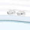 Ring with Letter X 925Sterling Silver Micro Pave Clear Cubic Zirconia Hoop Earrings for Women EJEW-K317-03P-2