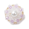 Handmade Glass Seed Beaded Flower Brooches for Women JEWB-MZ00005-01-2