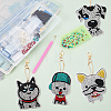 1 Set DIY Dog Keychain 5D Diamond Painting Kit DIY-SC0020-04-6