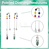 1 Set 7 Chakra Hexagon Prism Gemstone Pointed Dowsing Pendulums FIND-FH0006-88-4