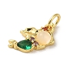 Brass Micro Pave Colorful Cubic Zirconia Glass Pendants X-KK-R162-026G-G-2