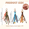3Pcs Polyester & Brass & Alloy Enamel Pendant Decorations HJEW-GA00086-2